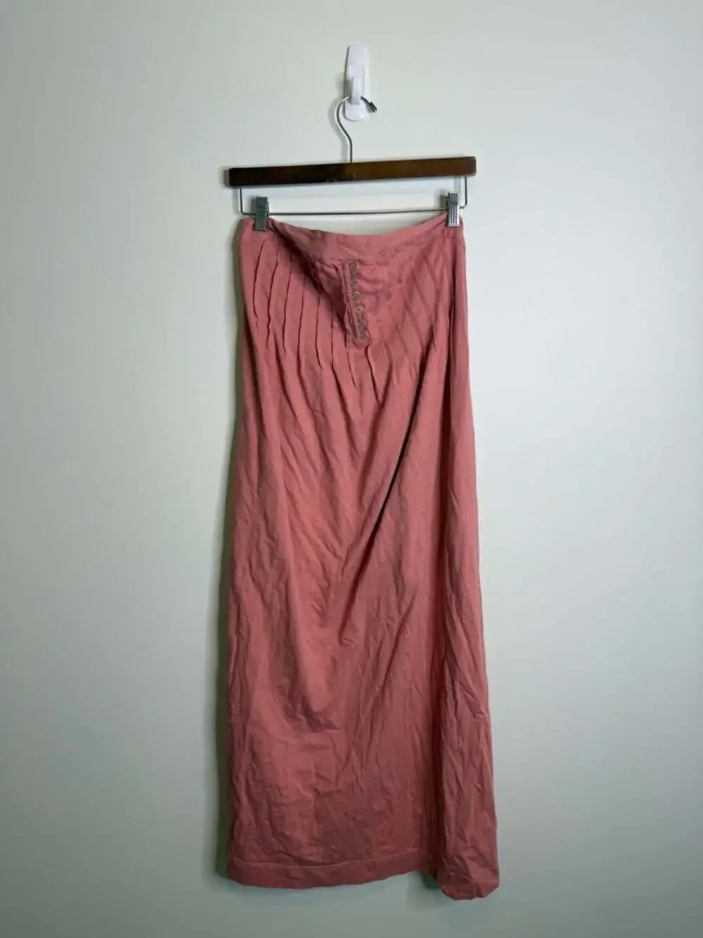 Free People beach Annabelle pink midi dress in reef strapless